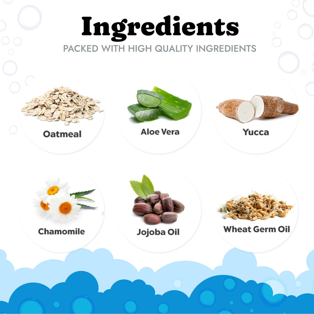 Vital Pet Life aloe vera droplets show gentle, cooling care during baths.