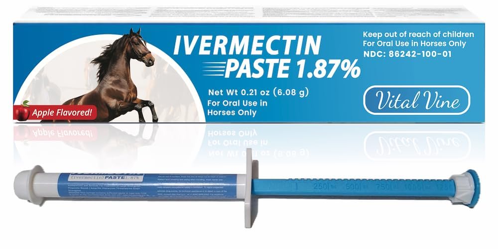 Vital Vine pâte vermectine lisse – administration facile pour chevaux.