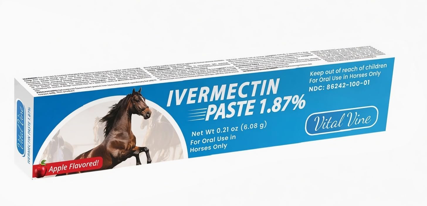 Vital Vine seringue pâte vermectine chevaux – dosage précis et pratique.