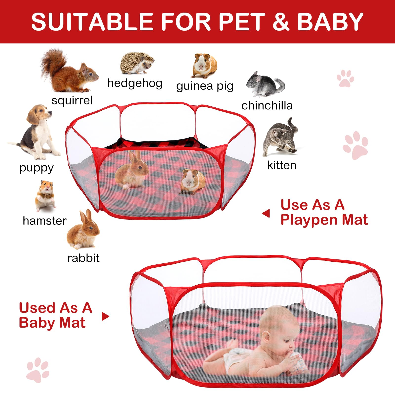 VitalCozy breathable polyester playpen enhances ventilation and odor control.