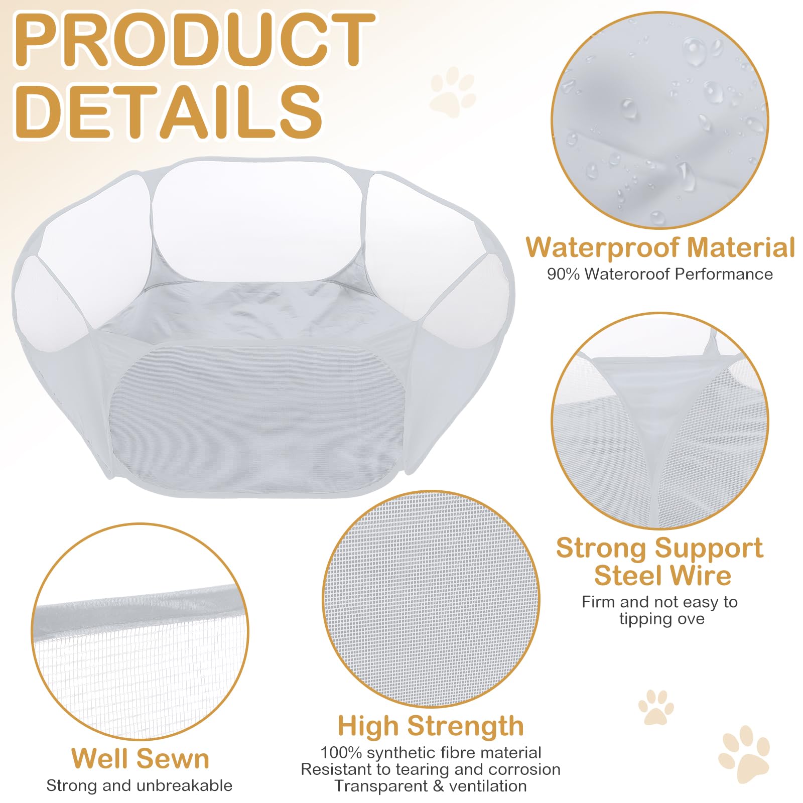 VitalCozy hamster playpen with mat and liner for comfort and easy cleanup.