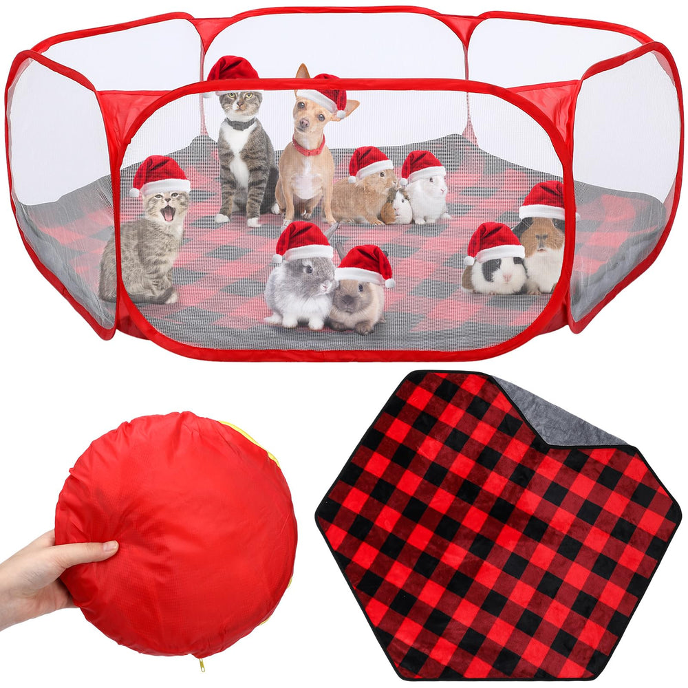 VitalCozy hamster playpen with transparent net for easy supervision indoors and outdoors.