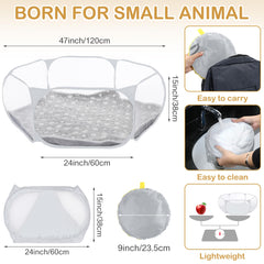 VitalCozy hamster playpen transparent netting allows supervision and ventilation.