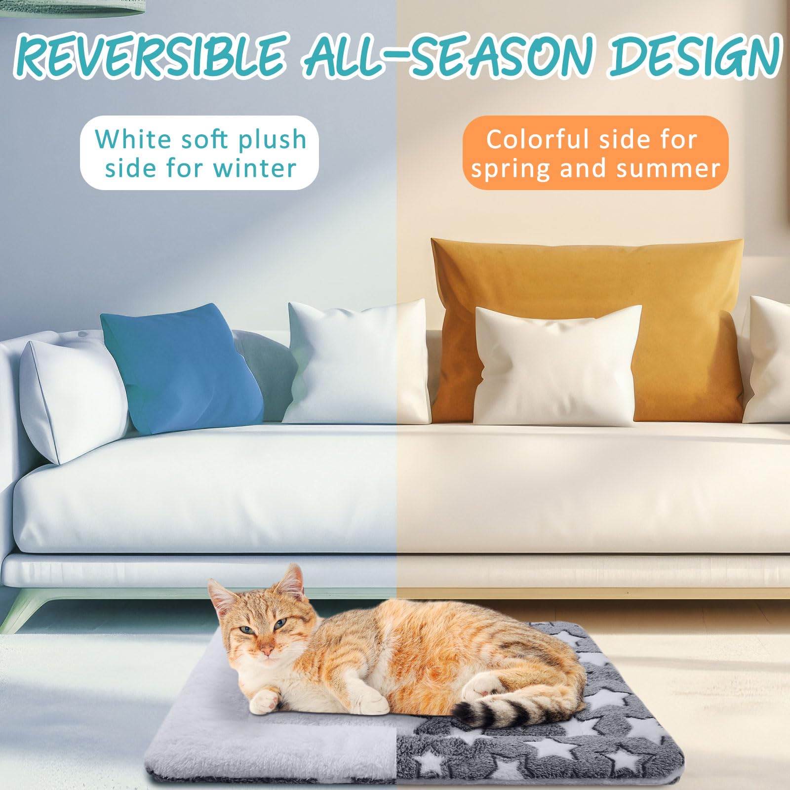 VitalCozy pet pad on a sofa shows versatile placement for pets.