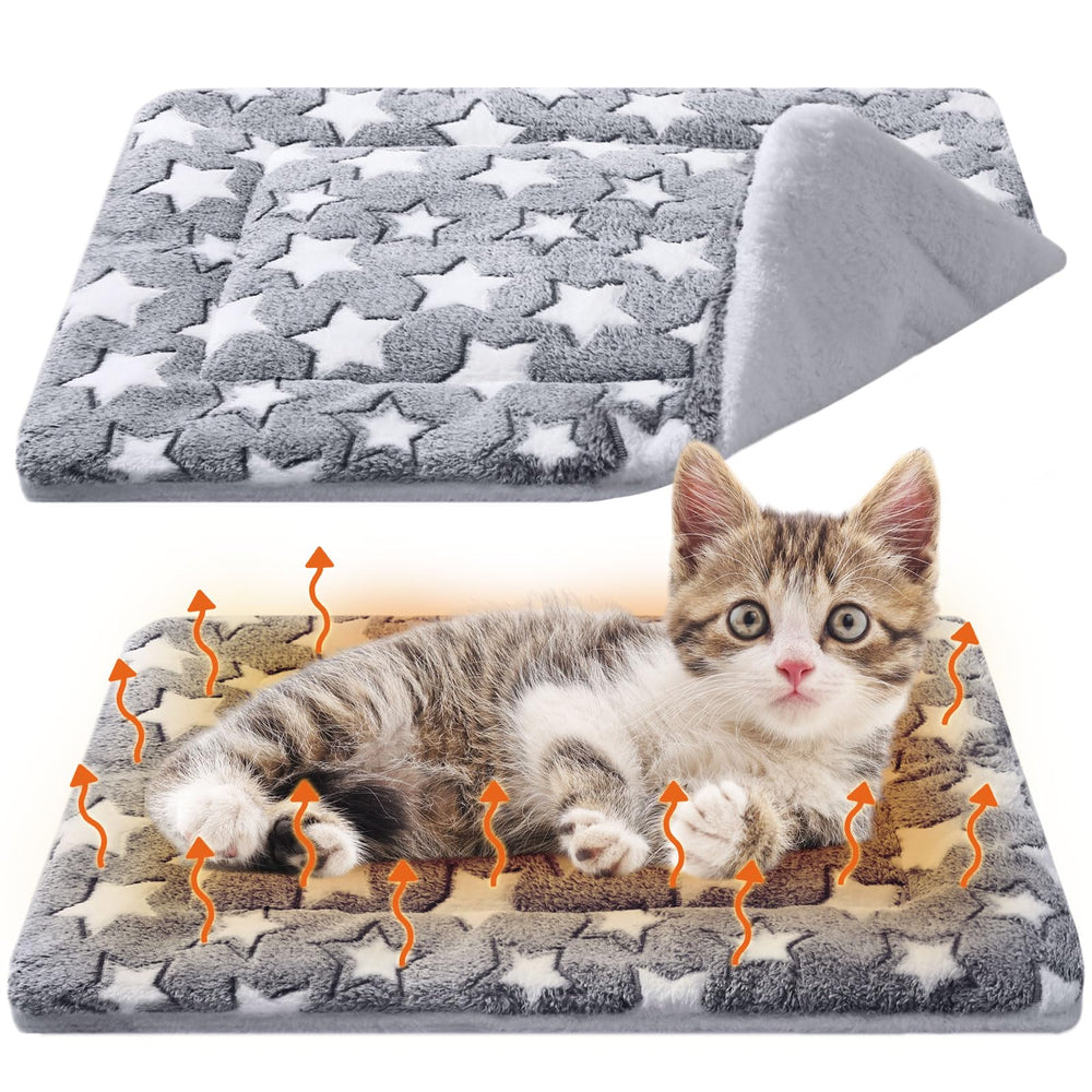 VitalCozy self-warming cat mat front view showcases star pattern for cozy indoor naps.