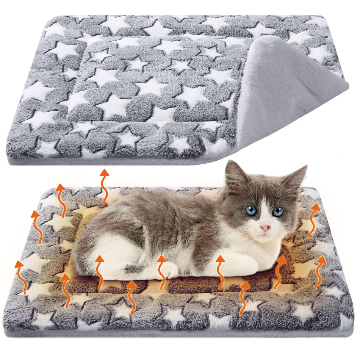 VitalCozy self-warming cat mat with star design offers warmth without cords.