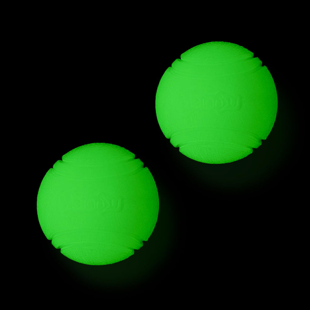 Vitalili glowing fetch ball night glow for after dark dog play