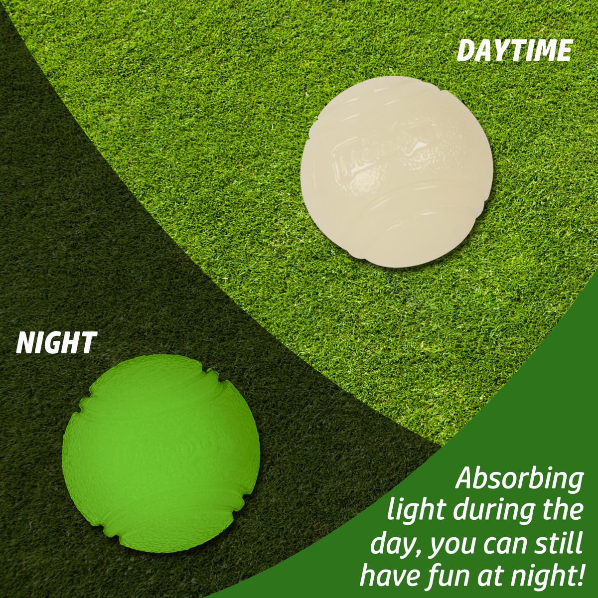 Vitalili glowing fetch ball night glow enabling extended fetch sessions