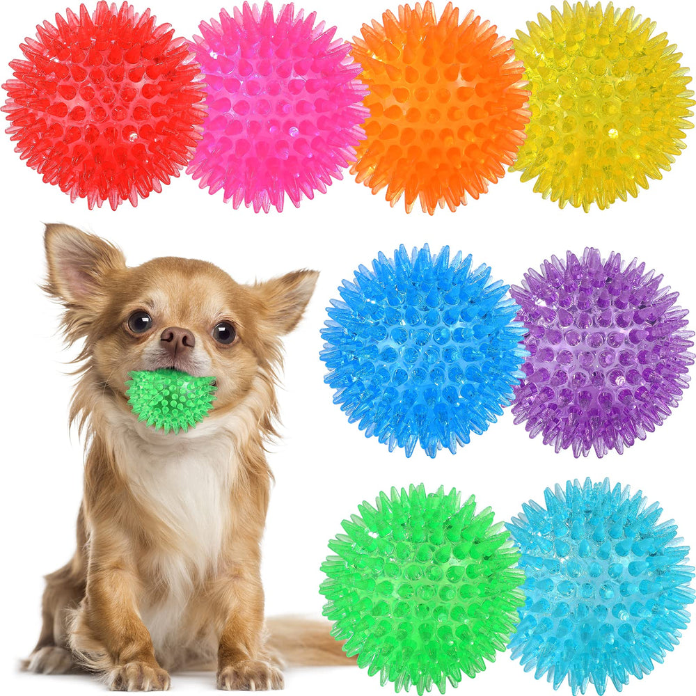 VITEVER 8-color spiky ball dog toy for puppies and small dogs