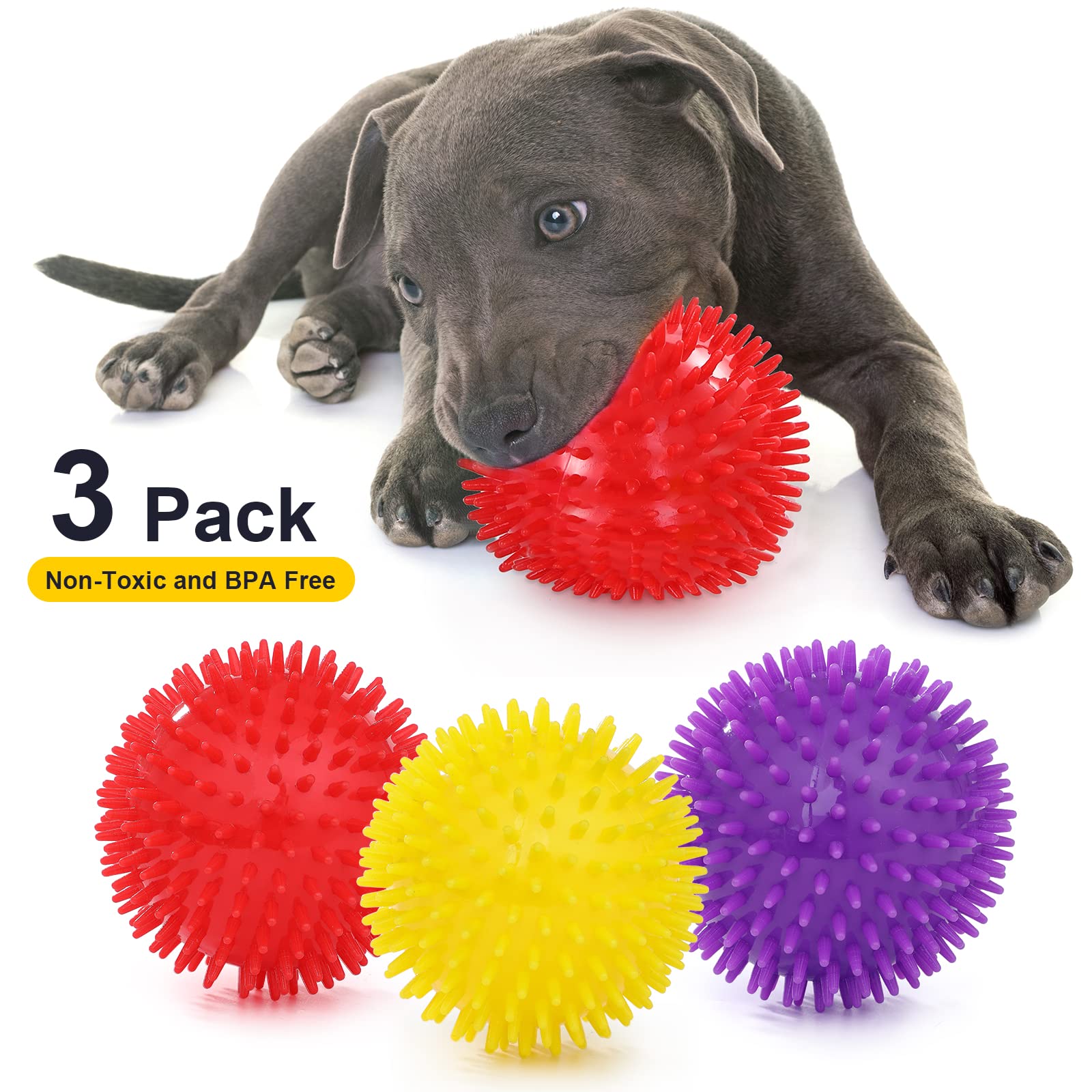 VITEVER pack de 3 bolas de colores brillantes para juego y estimulación