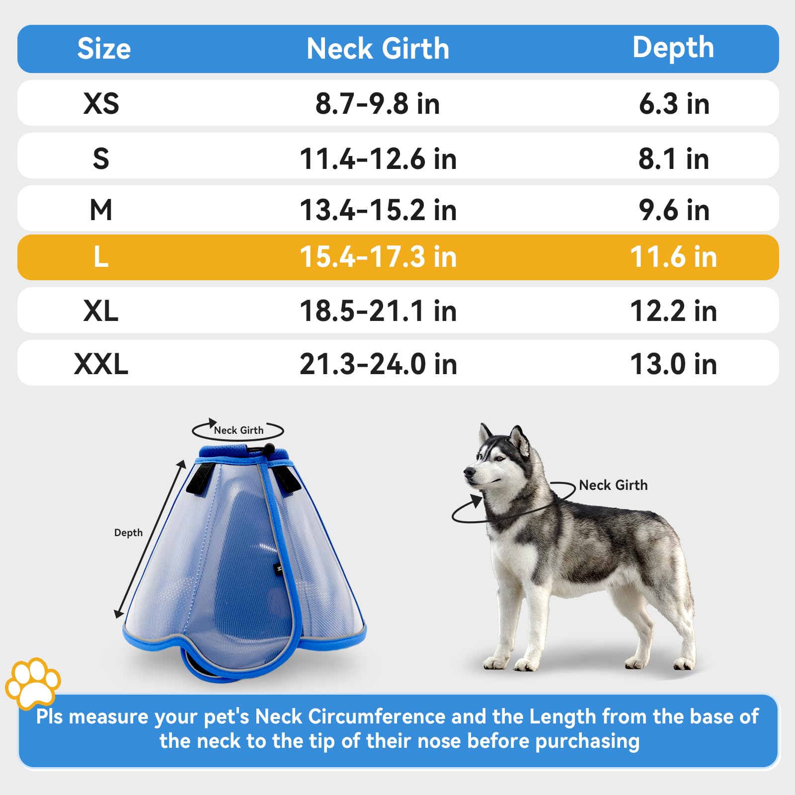 Vithael dog cone adjustable-fit ensures secure, comfortable wear.