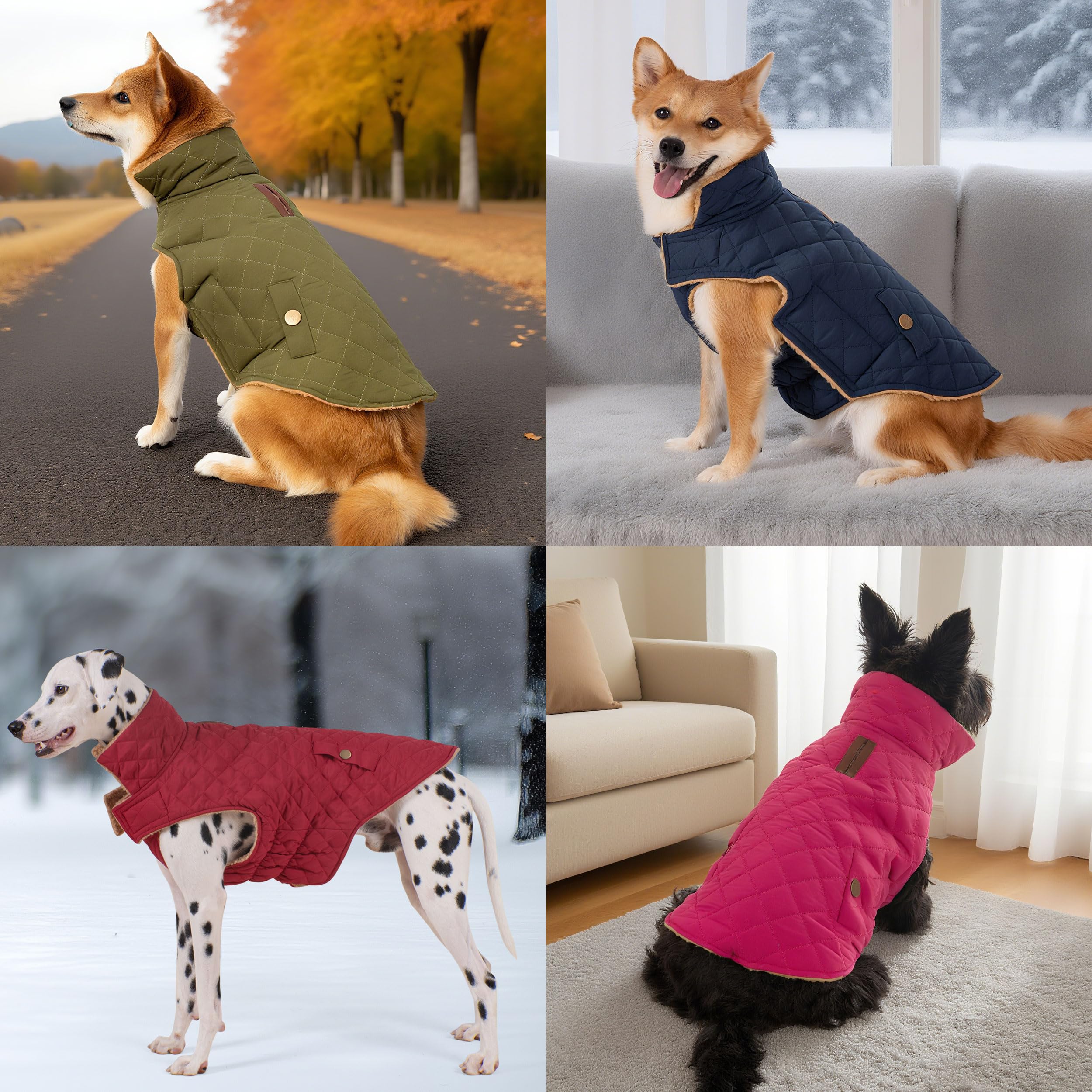 Vitiswap dog winter coat shows soft fleece lining for warmth and coziness