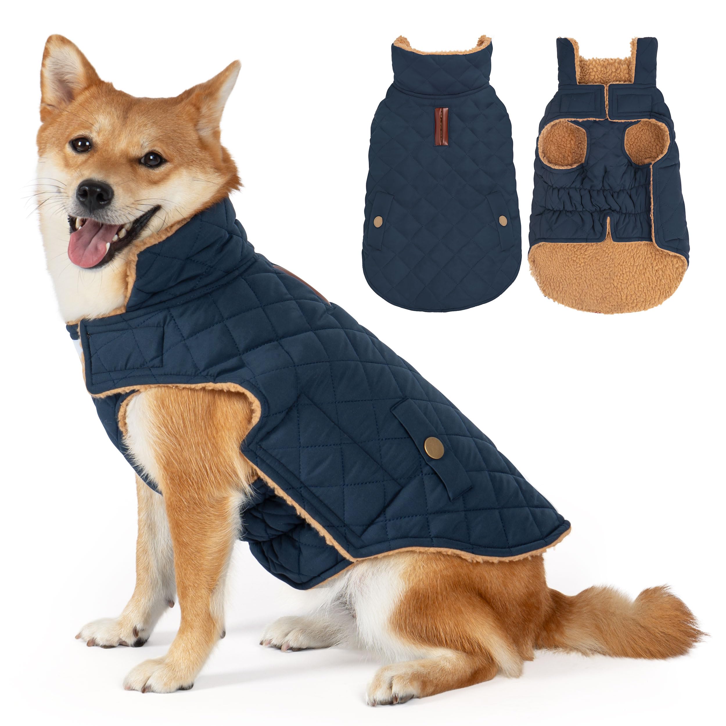 Vitiswap dog winter coat waterproof fabric keeps dog dry in rain and snow