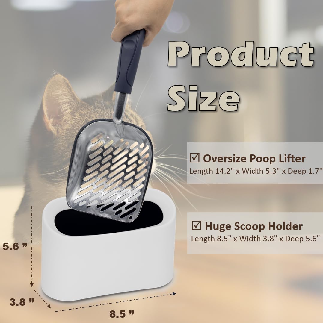 Vitisyao aluminum cat litter scoop handle detail highlighting comfortable grip and durability