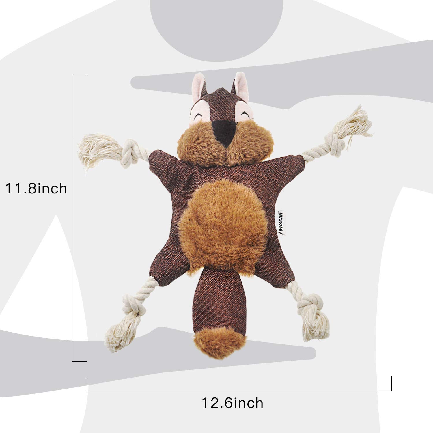 Vitscan Crinkle Dog Toy tug helps engage small dogs during play