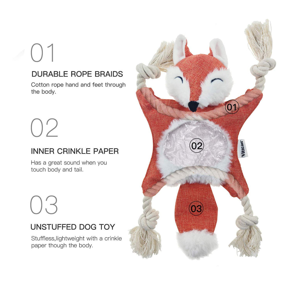 Vitscan Fox dog toy body crinkle for exciting sounds