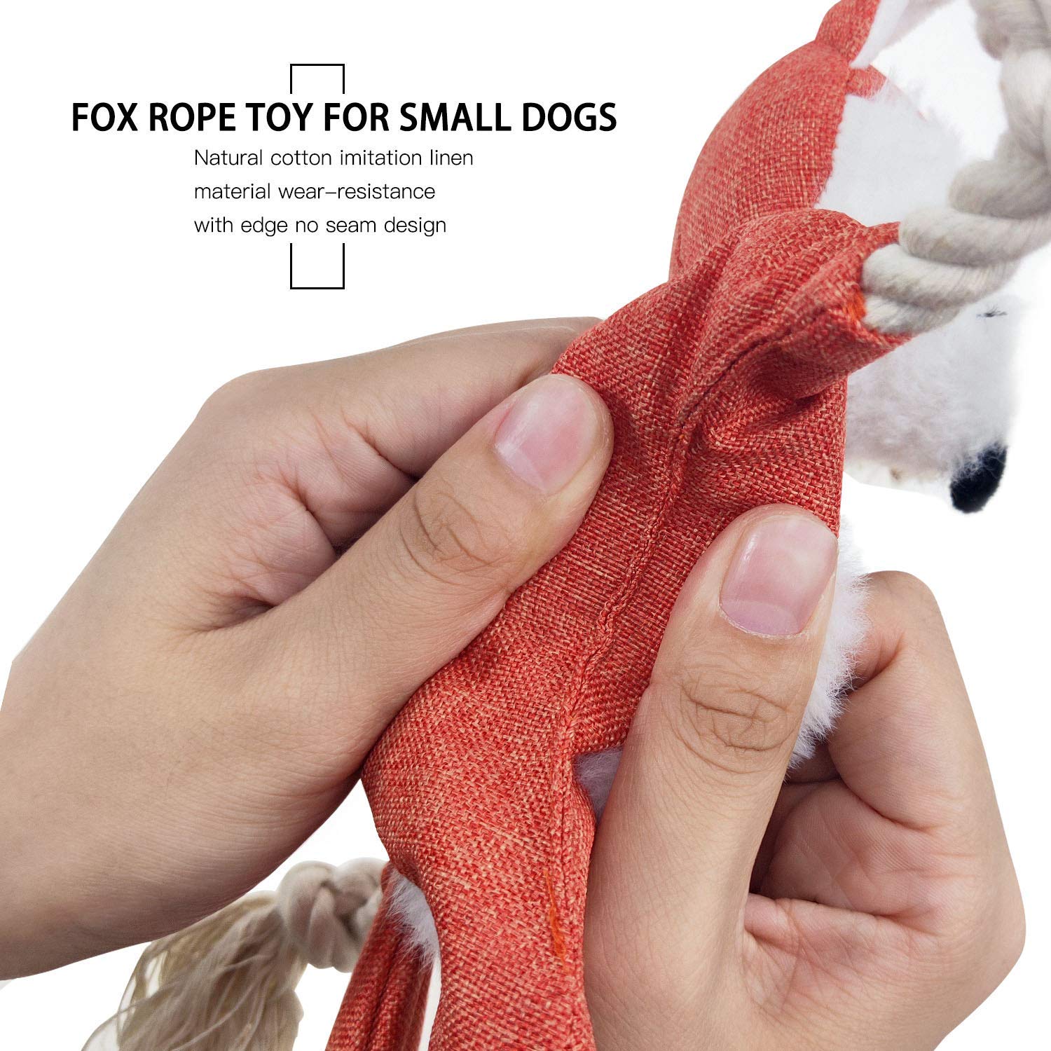 Vitscan Fox dog toy rope arms for chewing and tugging