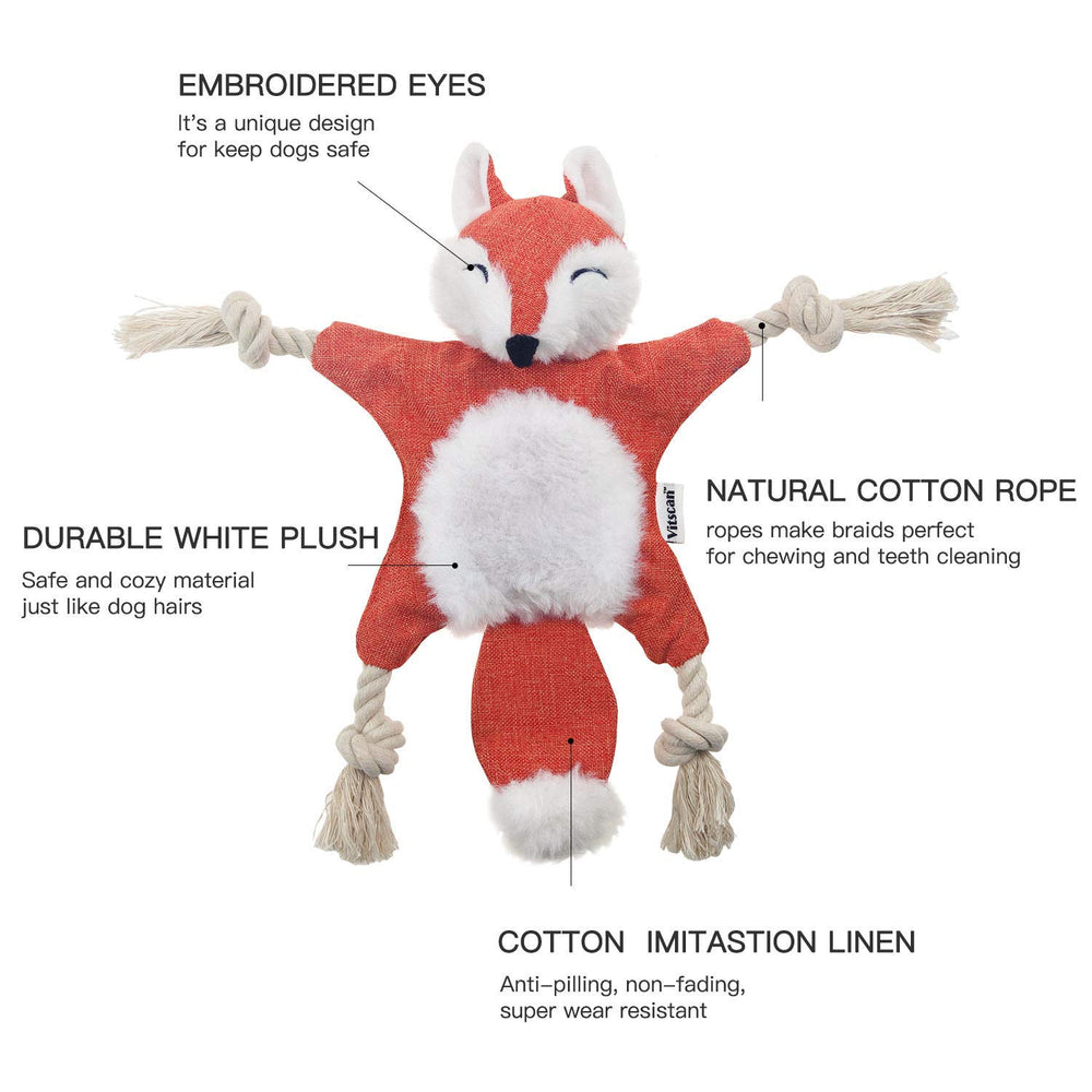 Vitscan Fox dog toy stuffingless design for durability