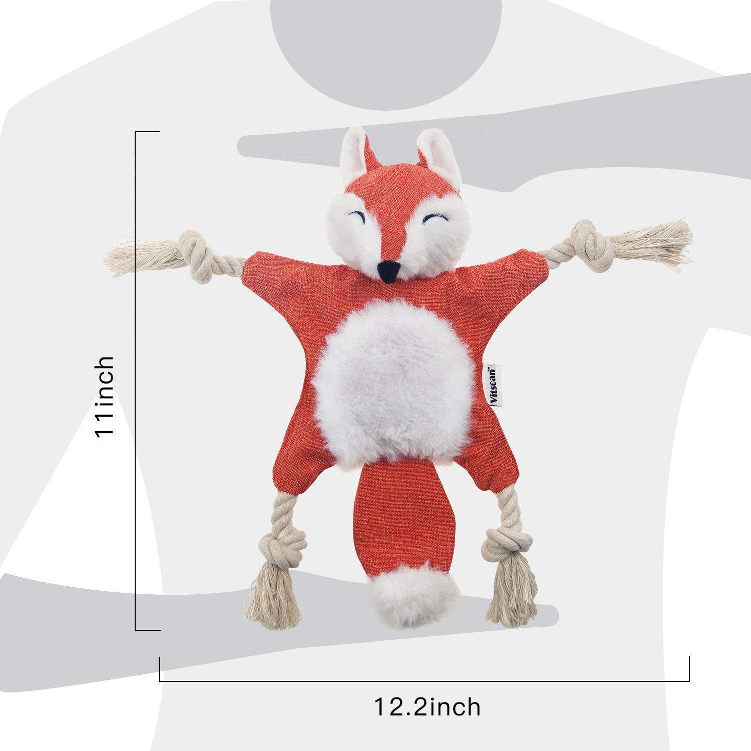 Vitscan Fox dog toy teething puppy-use for small dogs