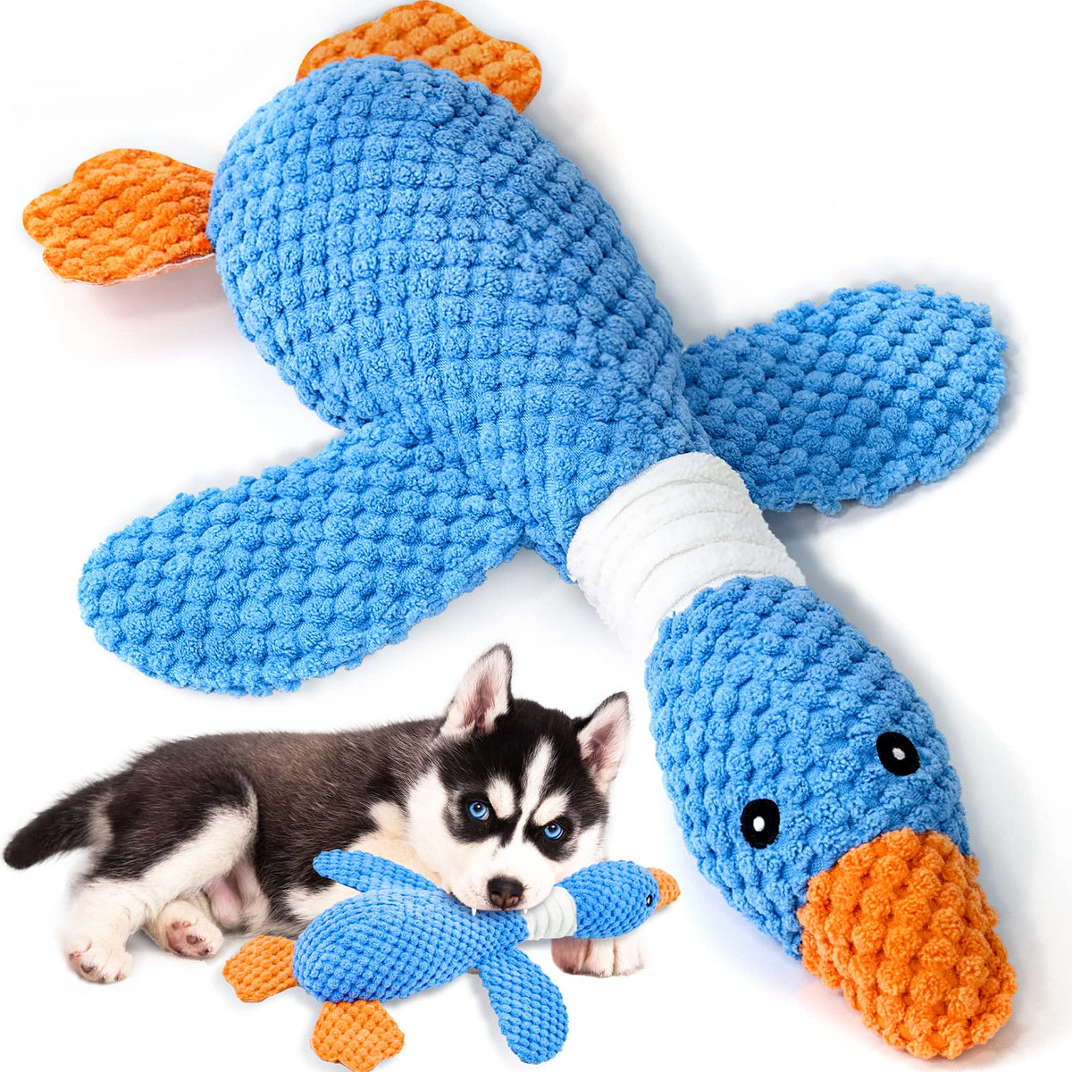 Vitscan Goose indestructible dog toy shows durable plush for tough chewers