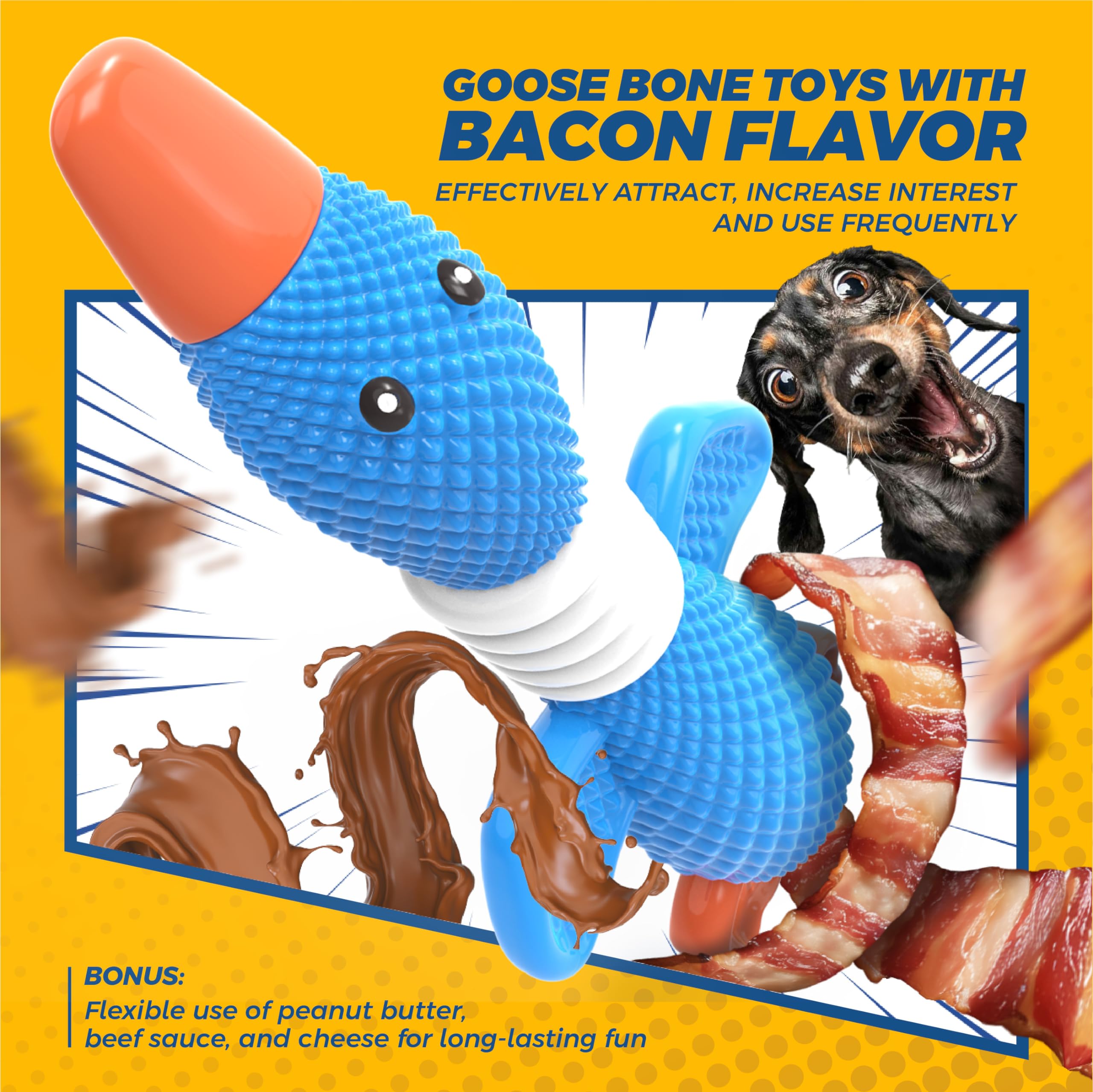 Vitscan goose toy durability-test image—rugged nylon construction for tough chewers.