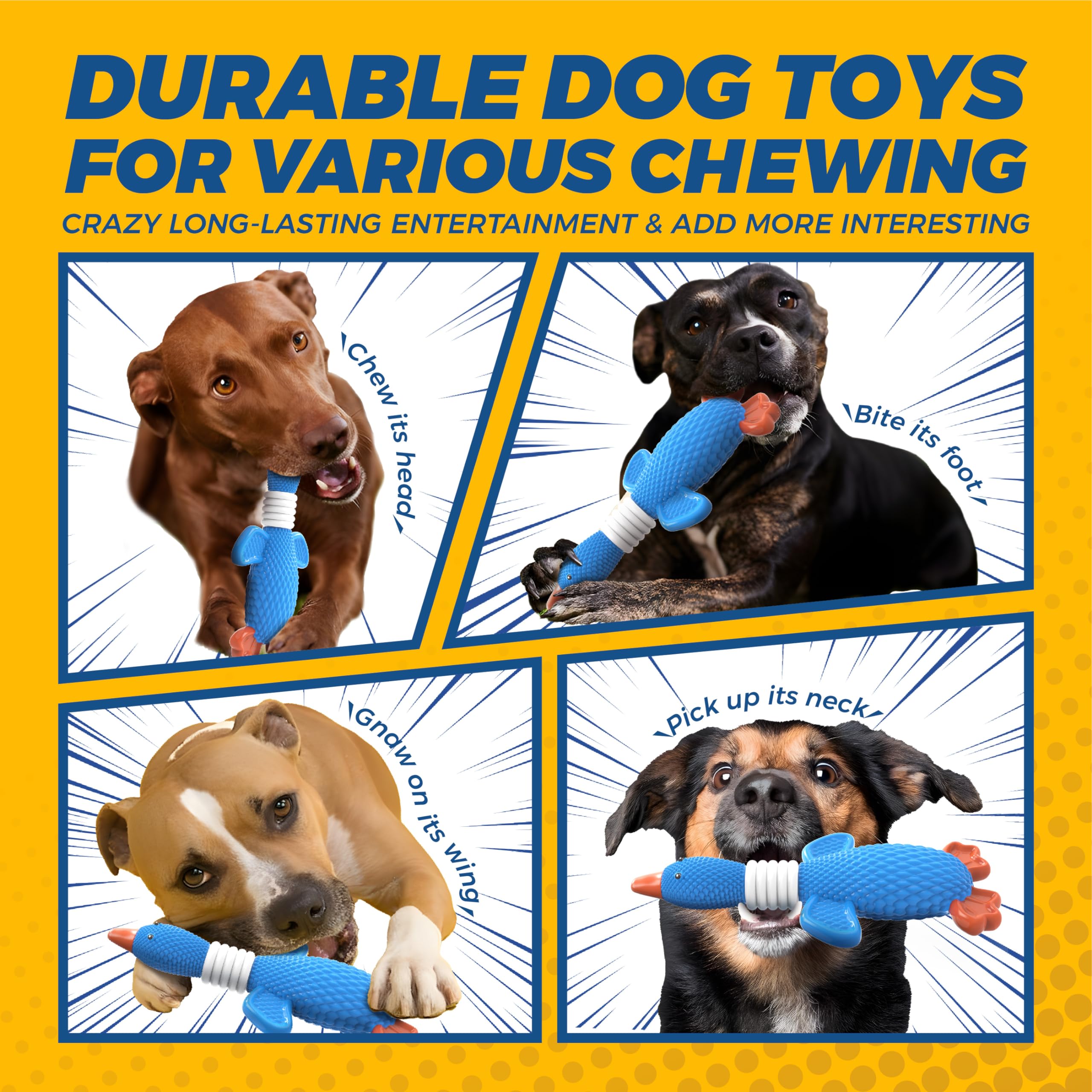 Vitscan goose toy tooth-cleaning—head design aids tongue cleaning during play.