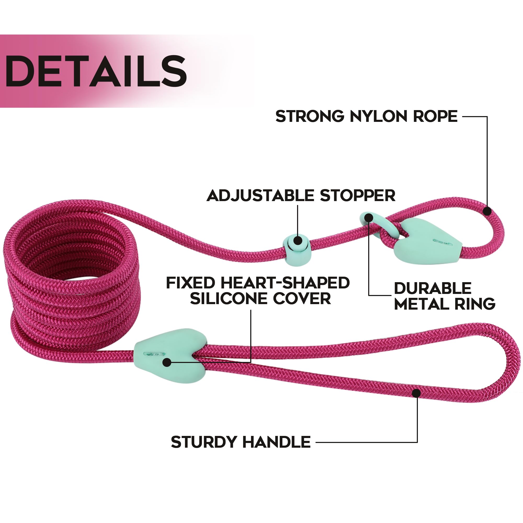 Viunimo 6ft leash in action shows easy on-off functionality for quick use.