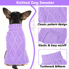 Viunimo XS size dog sweater fit for chihuahua and teacup breeds.