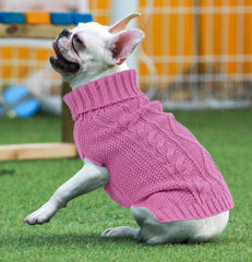 viunimo puppy-knitwear pink cozy knitwear for small dogs in cold weather.