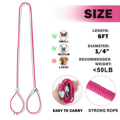 Viunimo rose-red slip leash on dog demonstrates stylish color matching.