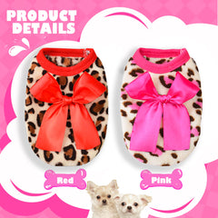 Viunimo two-pack small dog sweater set with leopard design for everyday warmth.