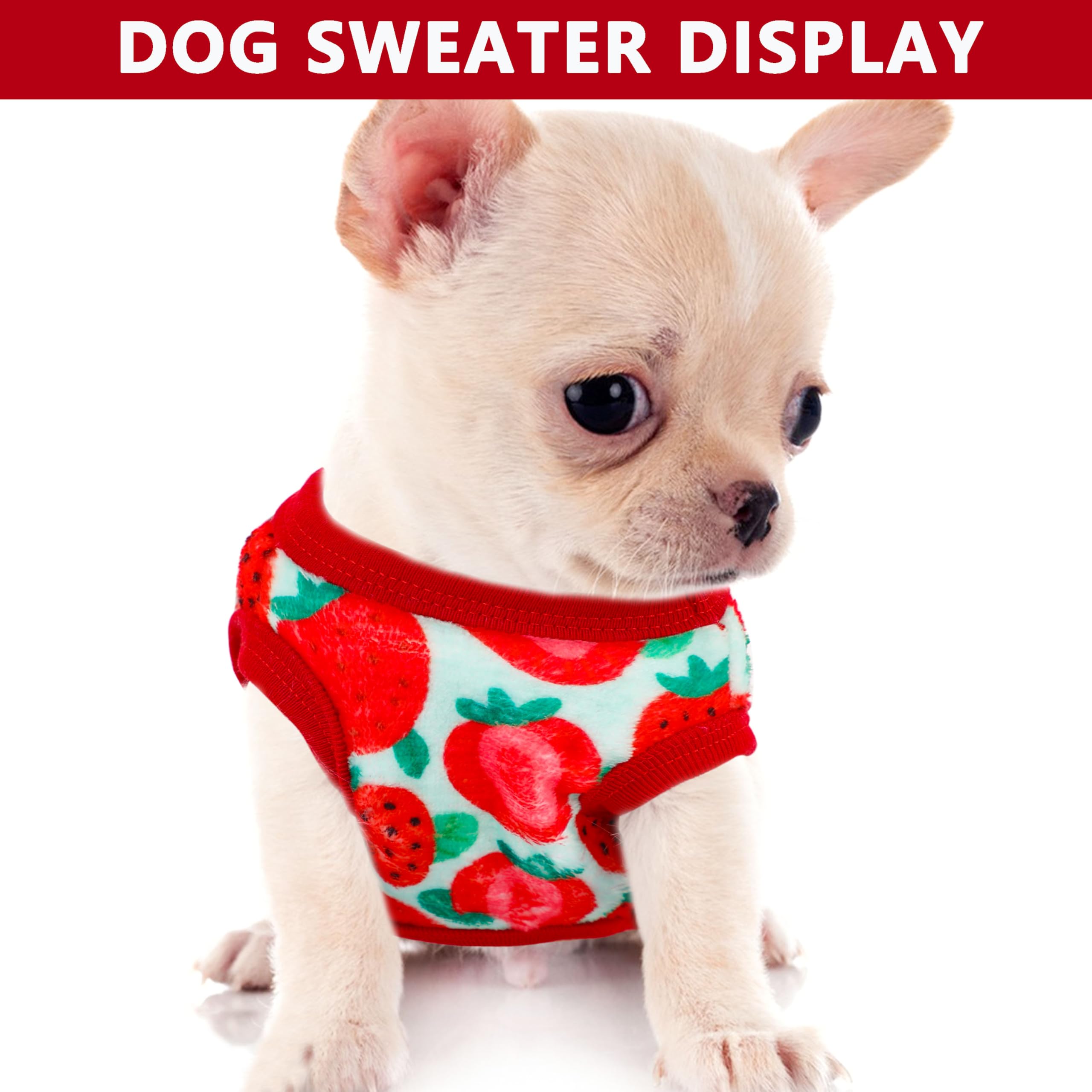 Viunimo two-pack strawberry dog sweaters highlights value and convenience