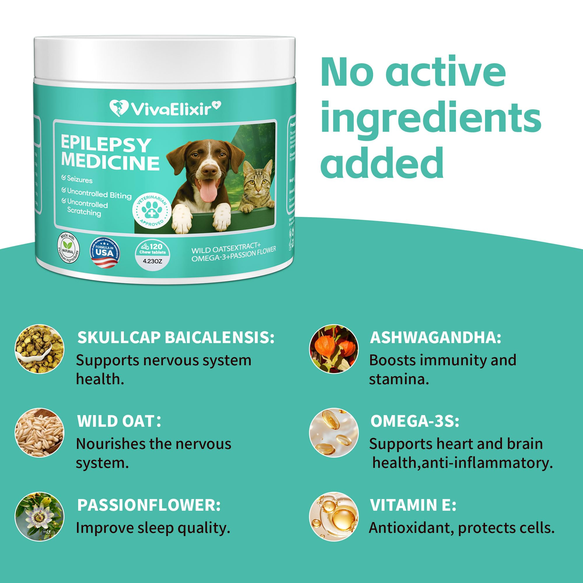 VivaElixir Calming Chews dog eating a chew as a tasty stress-relief snack