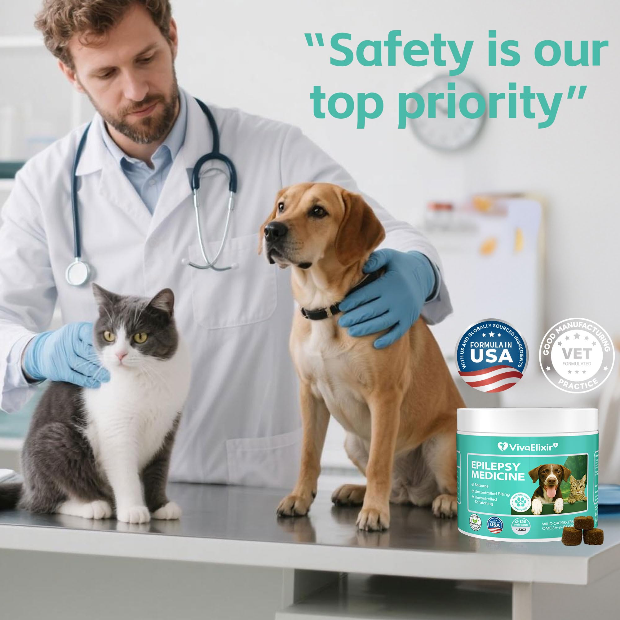 VivaElixir Calming Chews on shelf implying easy integration into pet vitamins routine