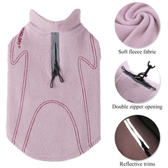 VIVAGLORY dog fleece coat double-layer warmth for cozy cold days.