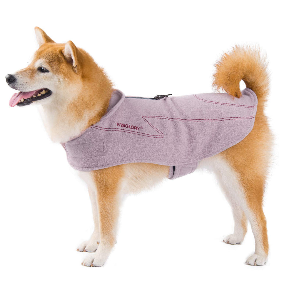 VIVAGLORY dog fleece coat stylish-cut design looks great outdoors.