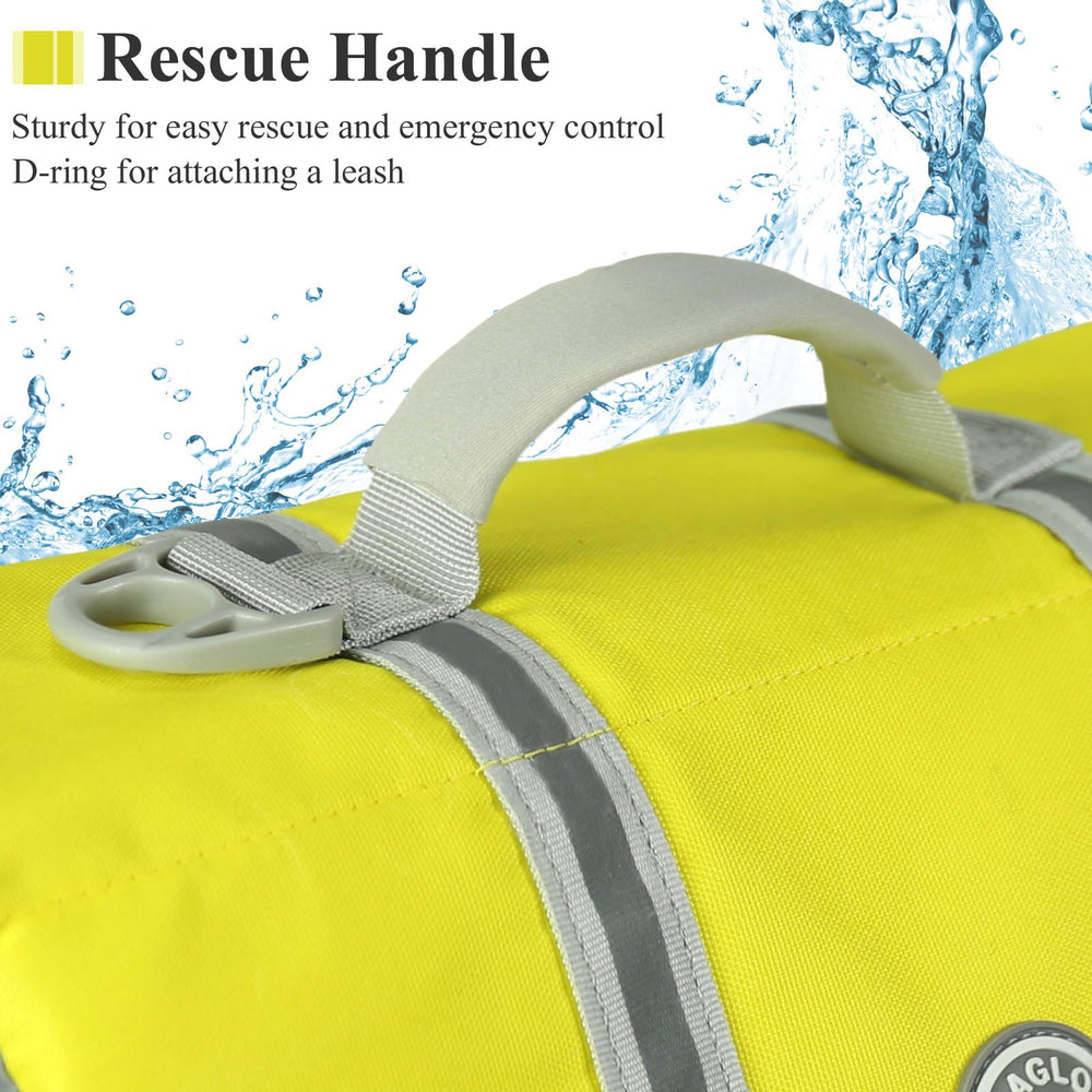 D-ring leash attachment on VIVAGLORY dog life vest for supervision