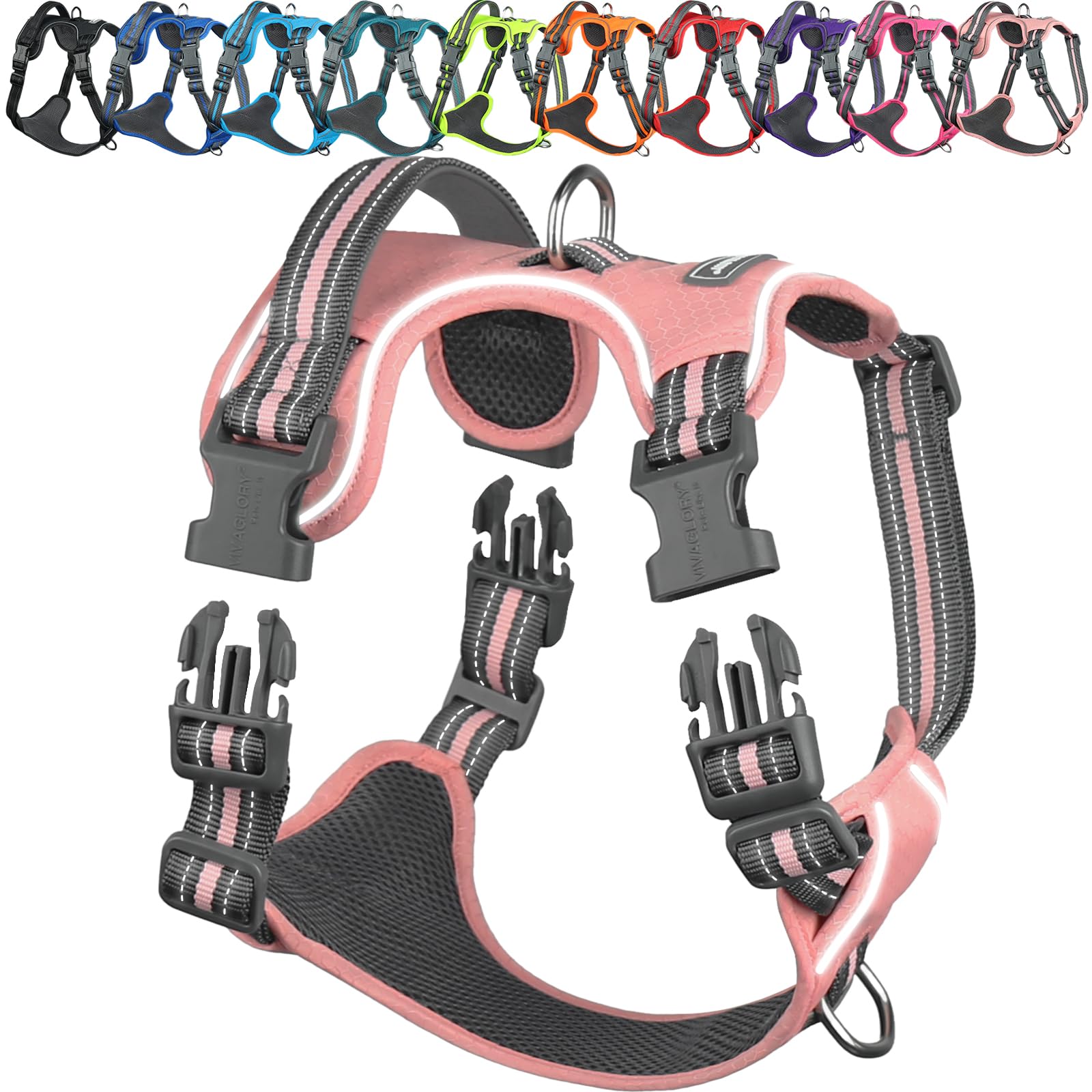 VIVAGLORY EaseWalk front-clip harness demonstrates pulling redirection for calmer leash training