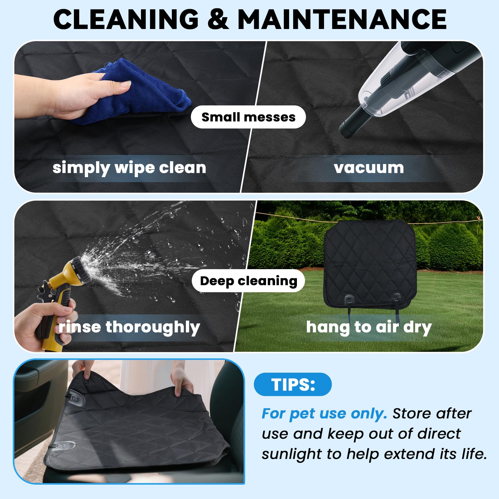 VIVAGLORY easy-clean design allows quick removal of dirt with damp cloth.