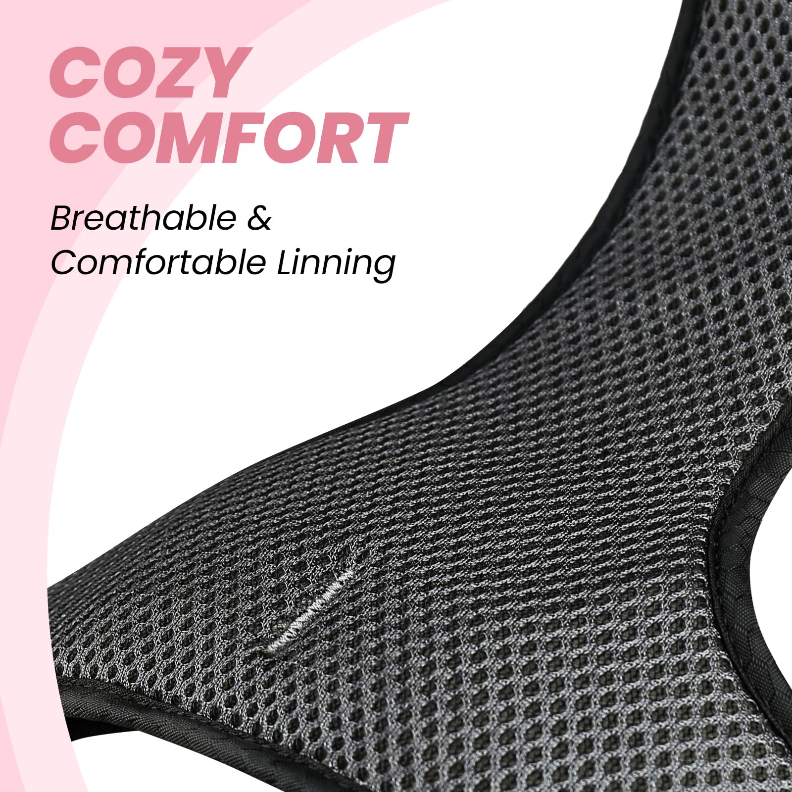 VIVAGLORY Easy-On/Off snaps simplify putting on the harness for calmer wear