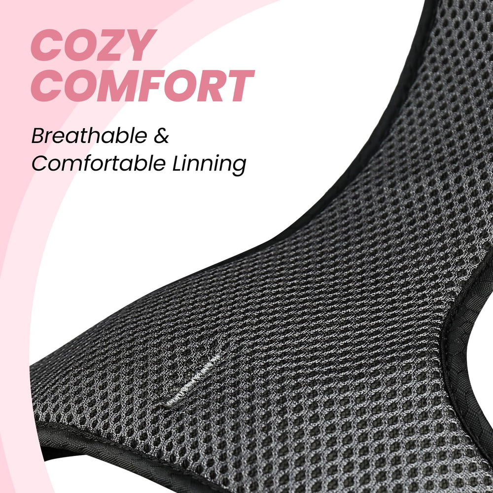 VIVAGLORY Easy-On/Off snaps simplify putting on the harness for calmer wear