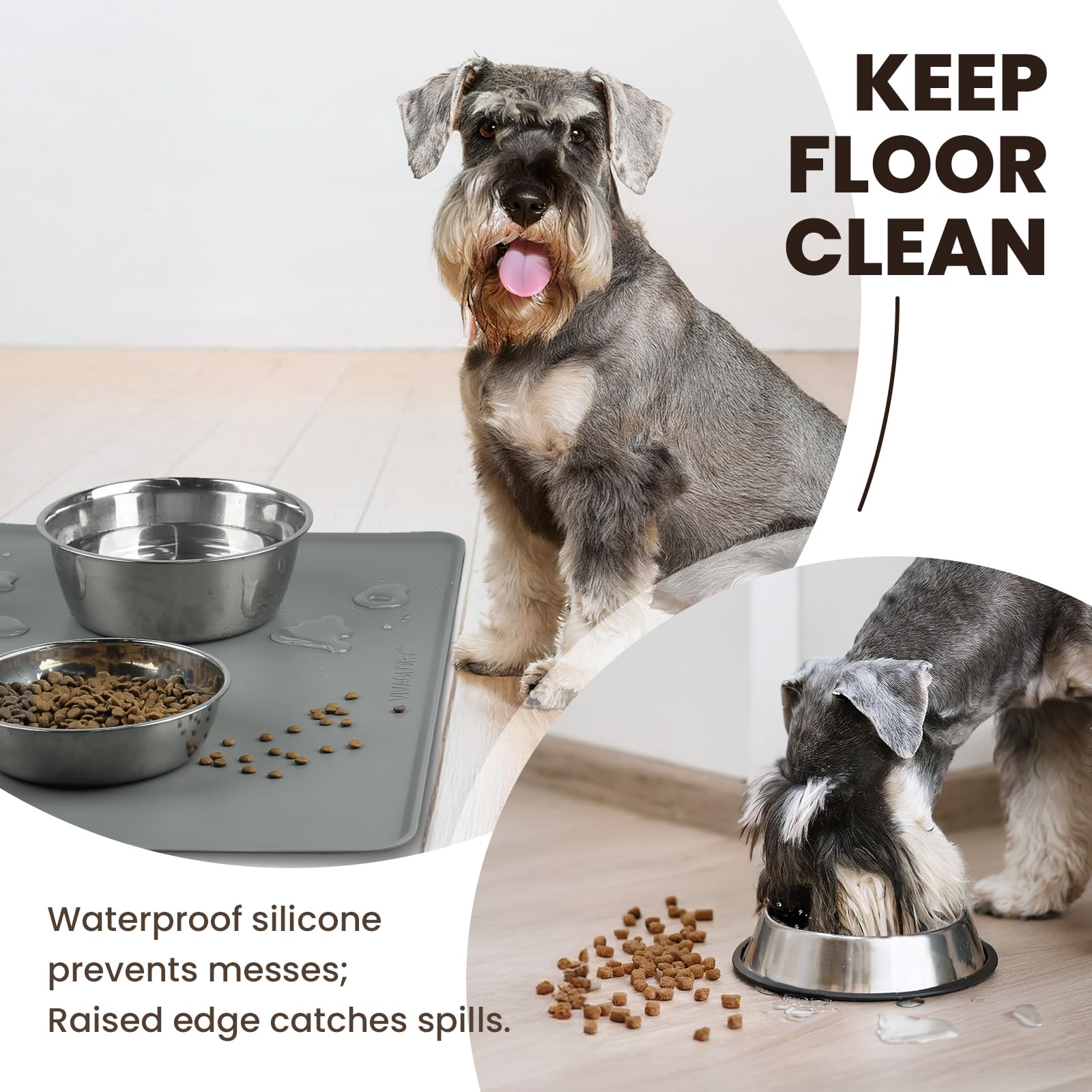 VIVAGLORY Flexmat raised-edge spill-catcher prevents messes during feeding