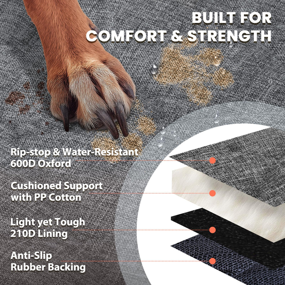 VIVAGLORY seat cover with a water-resistant coating protects seats from spills.