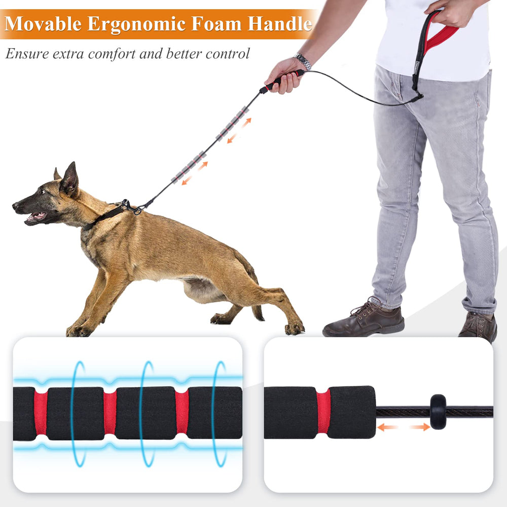 VIVAGLORY multi-strand stainless steel leash resists heavy chewing and strong pulls