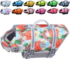 VIVAGLORY Rip Stop Dog Life Vest shows belly closure for secure fit during swimming.