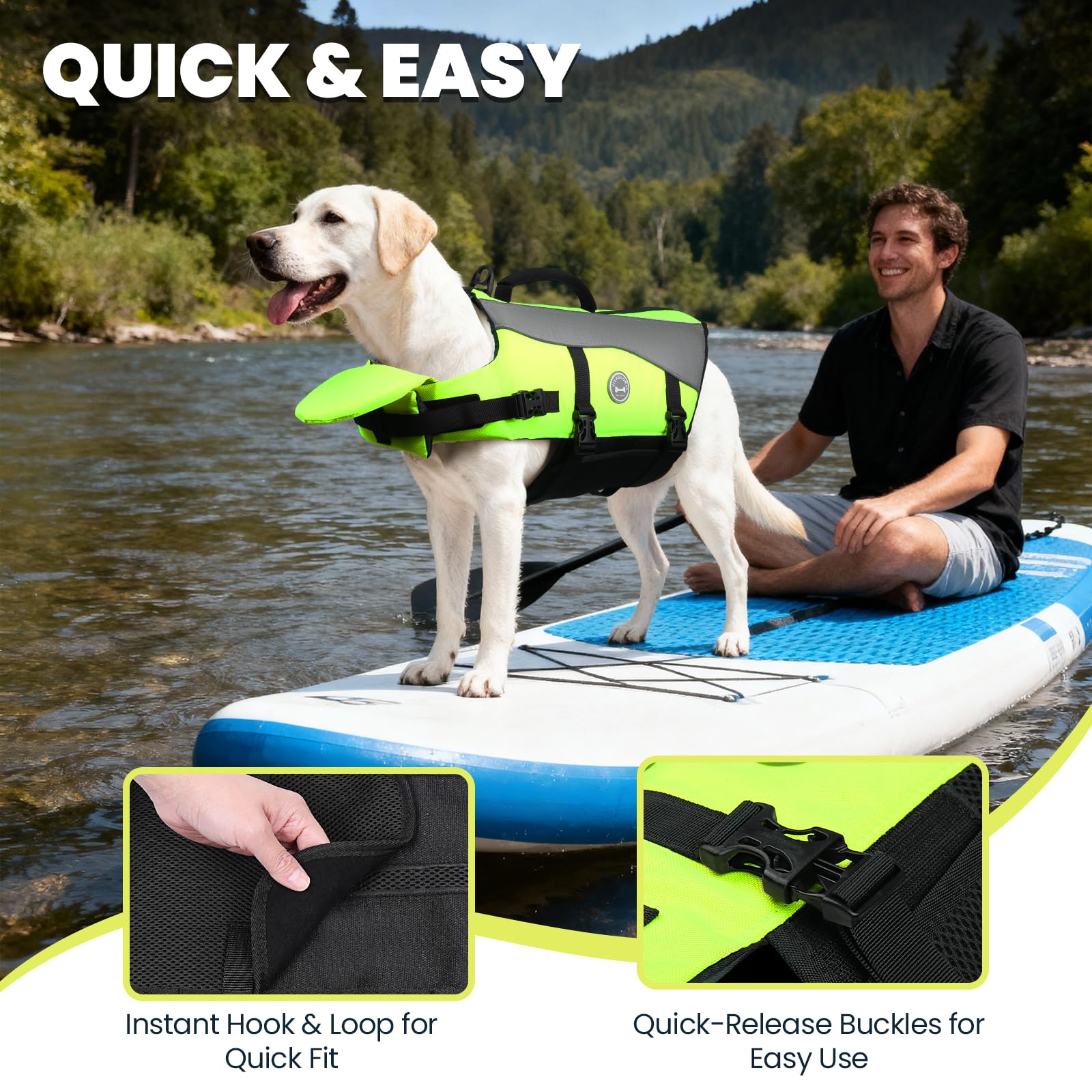 VIVAGLORY 600D ripstop fabric boosts buoyancy and durability on all water conditions.