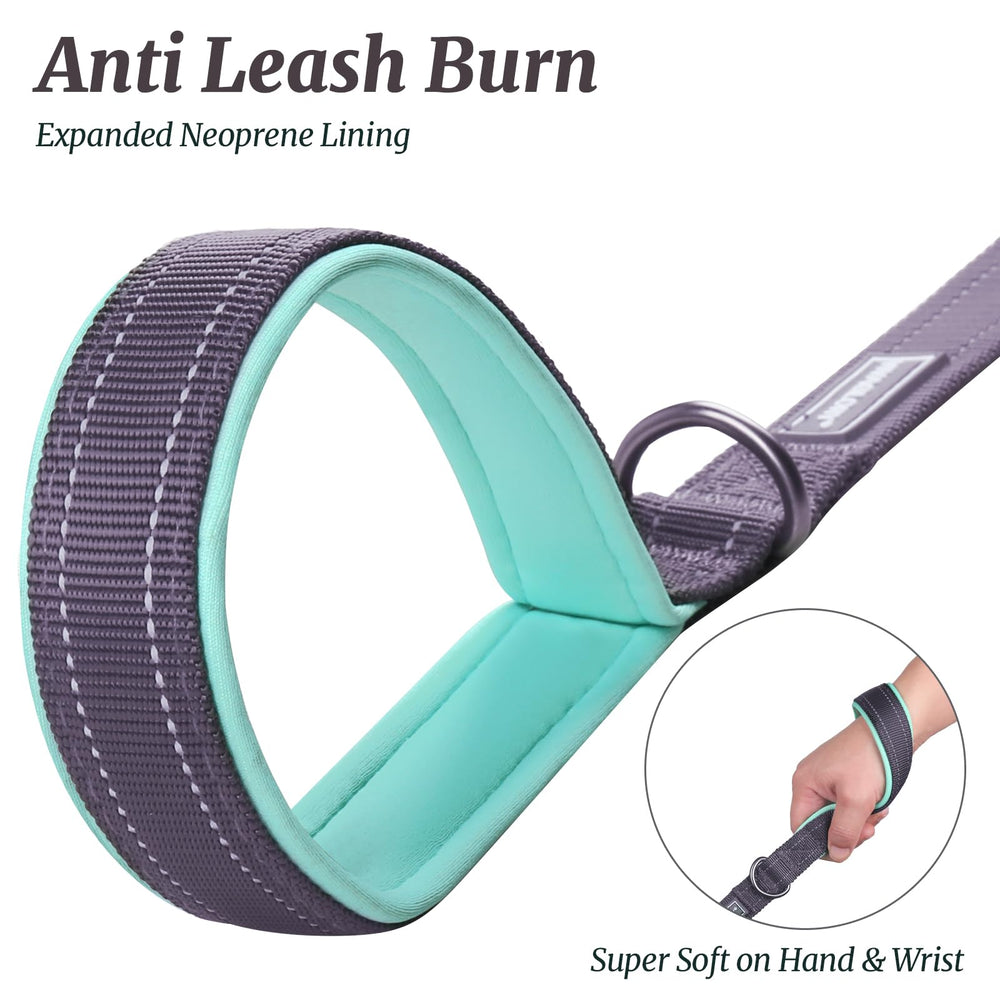 VIVAGLORY short dog leash neoprene padded handle for gentle, comfortable walking