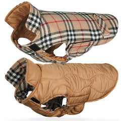 VIVAGLORY Softjoy dog coat front view provides warm protection for winter walks.