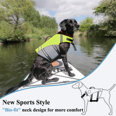 VIVAGLORY dog life vest back view with reflective strips for visibility