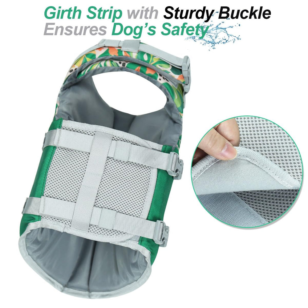 VIVAGLORY life vest with D-ring and handle for quick rescue.